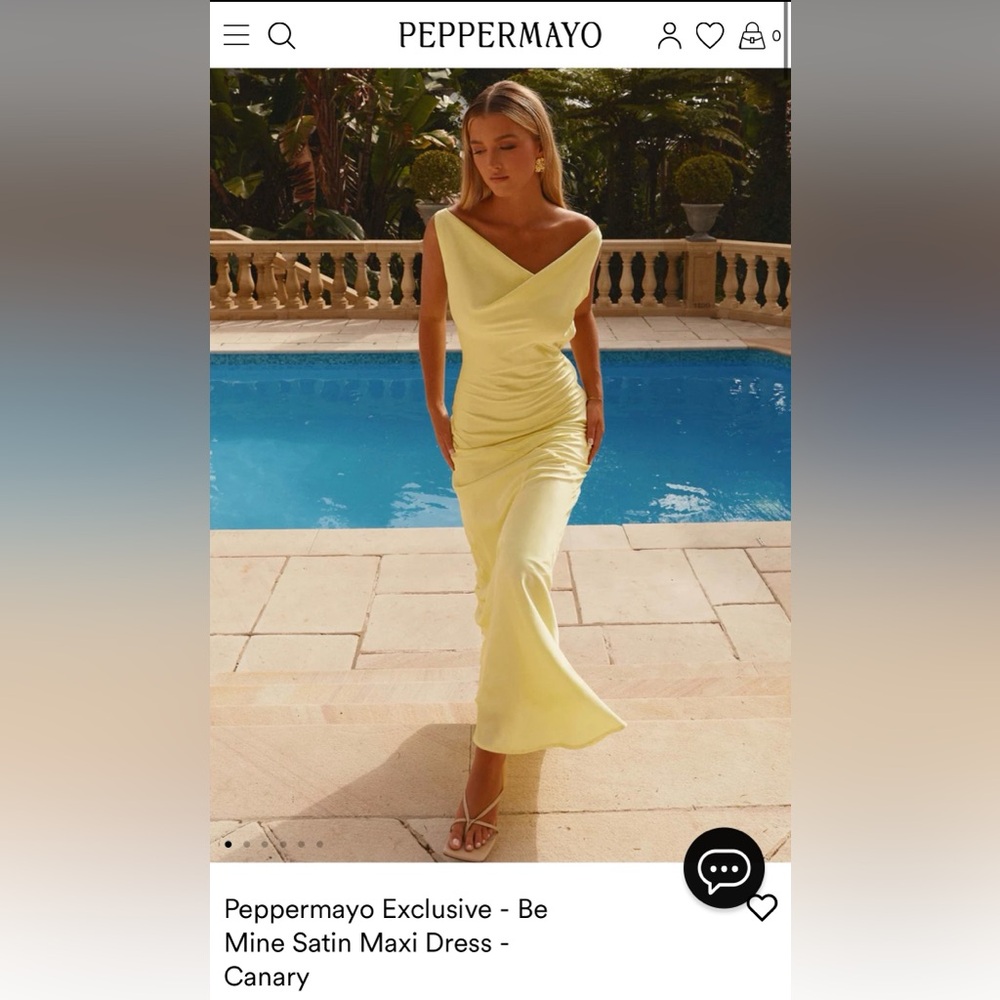 Yellow Satin Maxi Dress